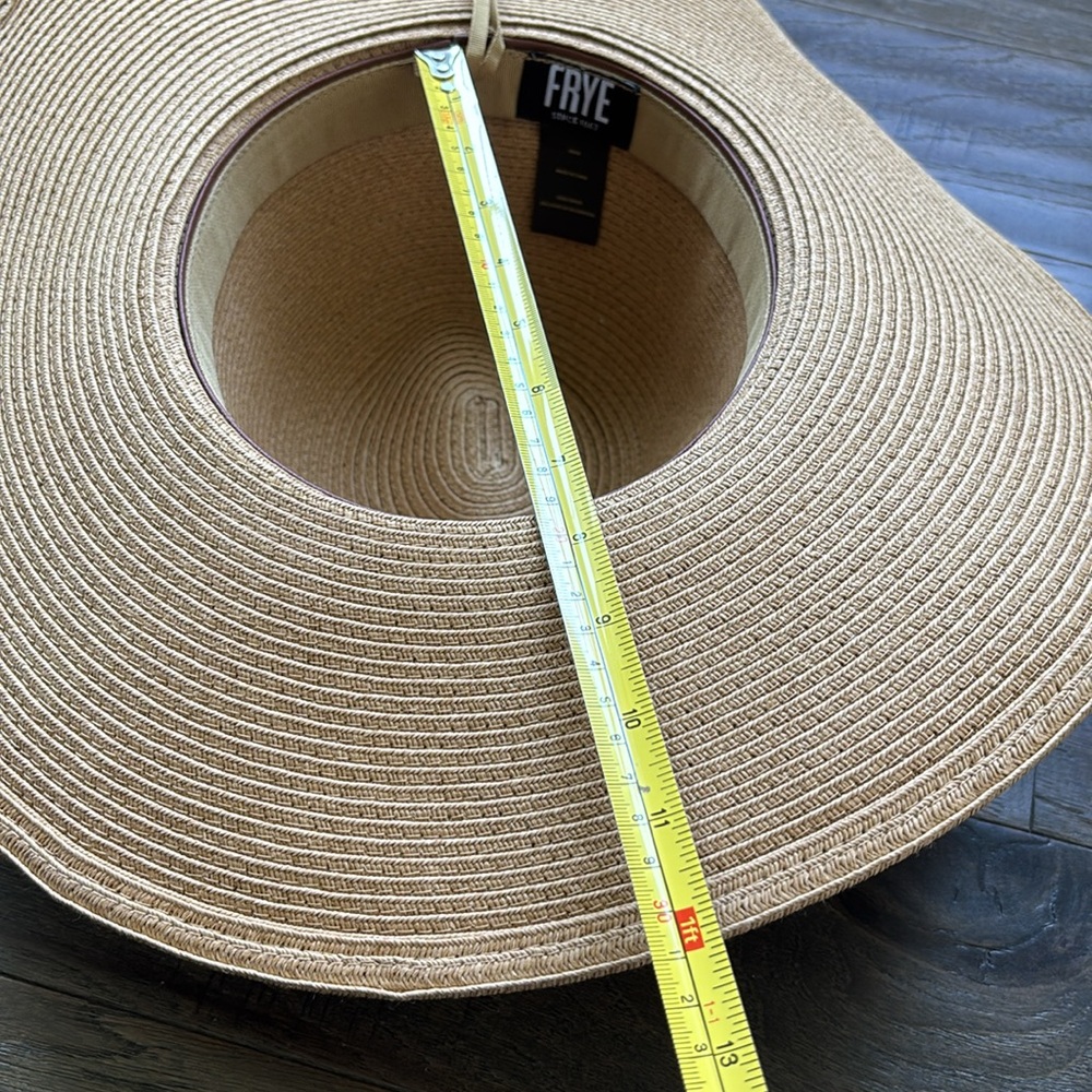 FRYE High Crown Western Natural 100% paper,adjustable,banded,studs,4.5” brim hat - Picture 8 of 9